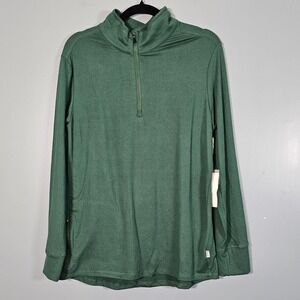 Feat Clothing Unisex Hunter Green Roam Quarter Zip Pullover Sweatshirt Size M